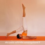 Η στάση στους ώμους με υποστήριξη  με ένα πόδι ΙI  /   Shoulder stand pose with one leg IΙ
